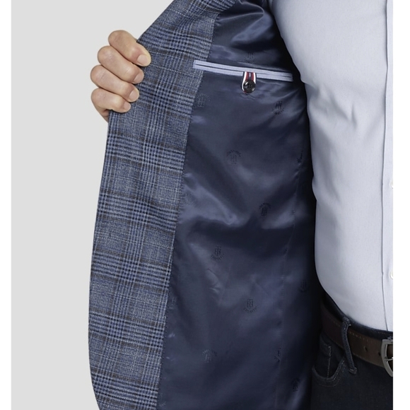Tommy Hilfiger NWT THFLEX Modern Fit Brown Plaid Sport Coat - Size 44L - Picture 16 of 16